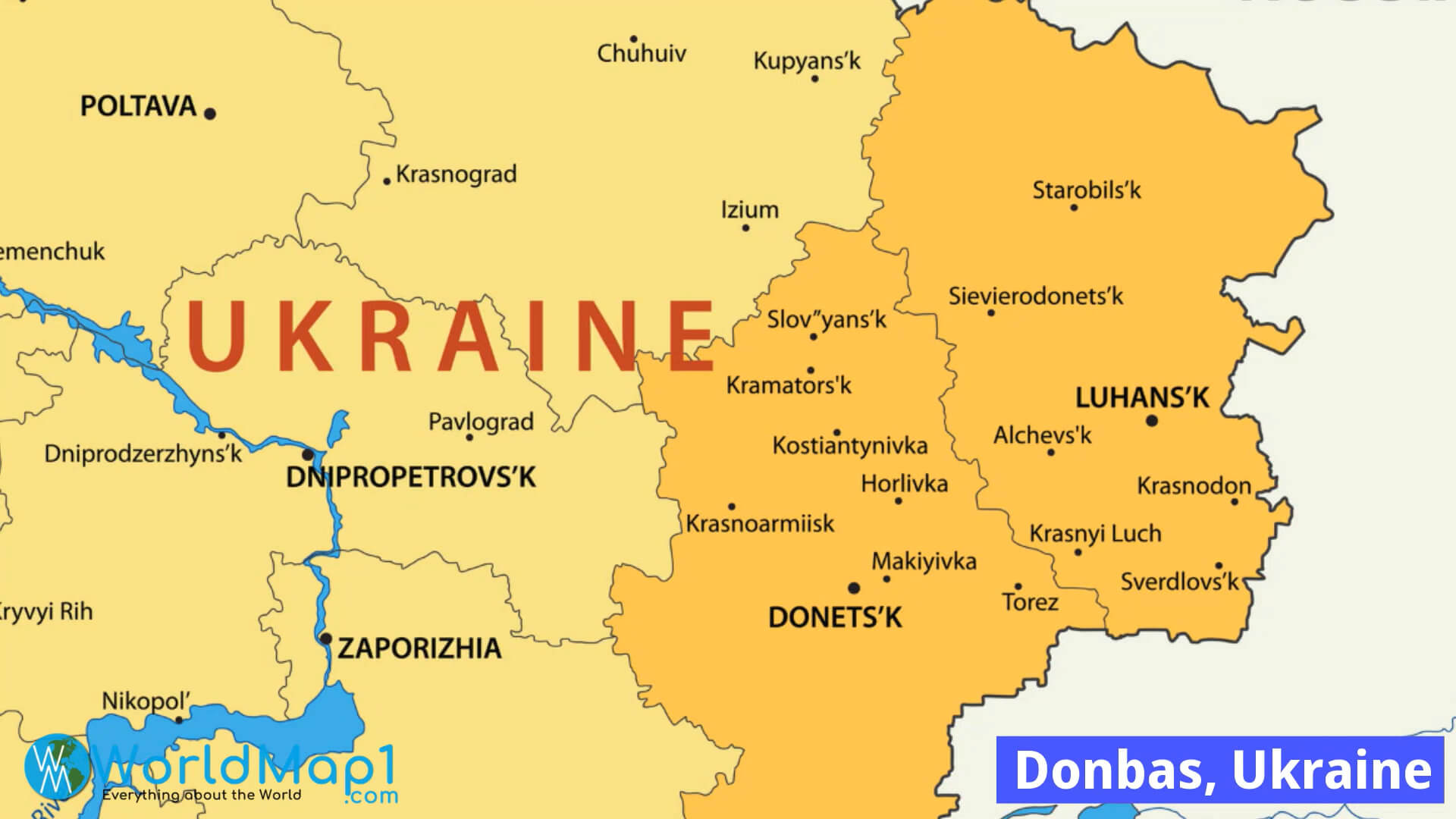 Donbas and Ukraine Map